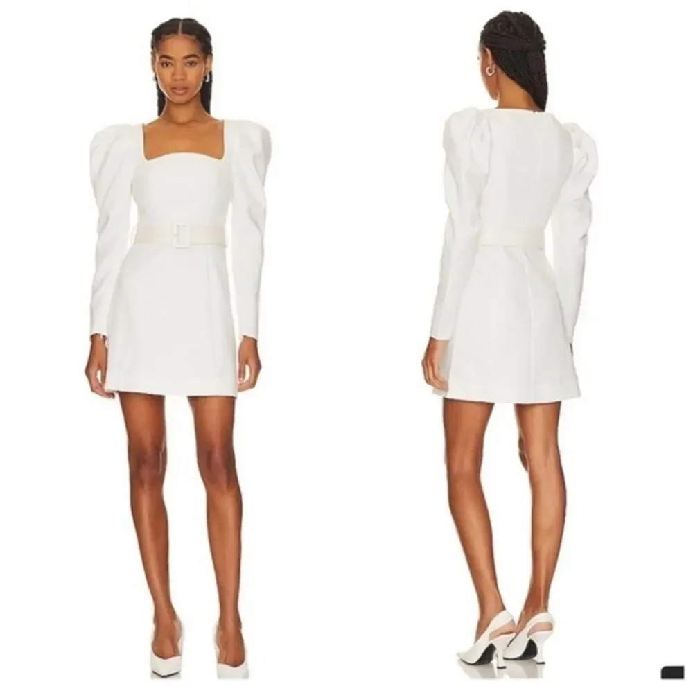 mini white dress summer Kit White Drop Waist Mini Dress